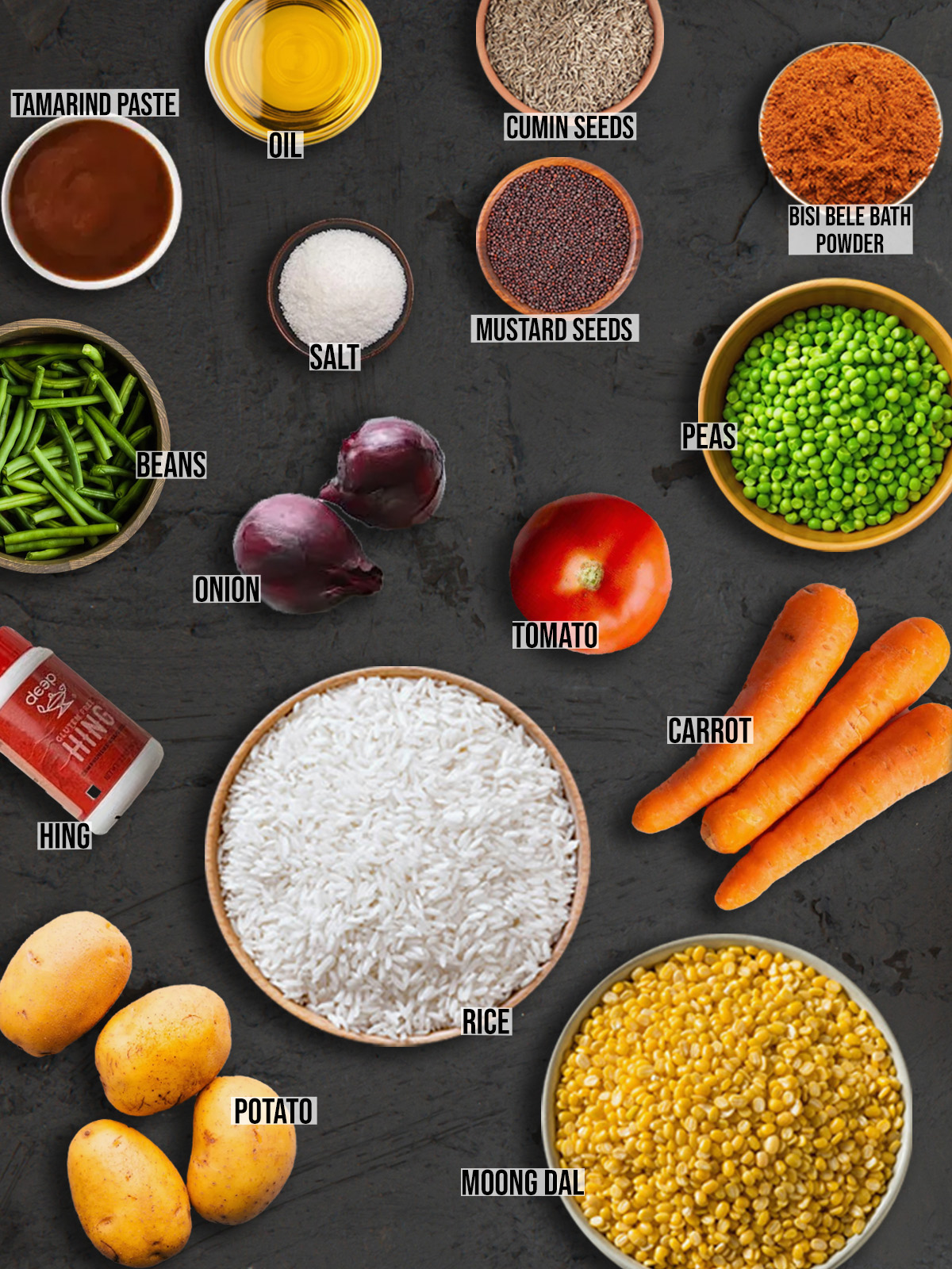 Bisi Bele Bath Recipe ingredients