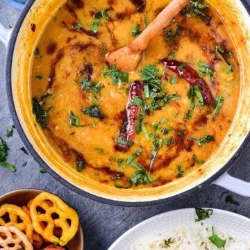 Lentil recipe served in a plate