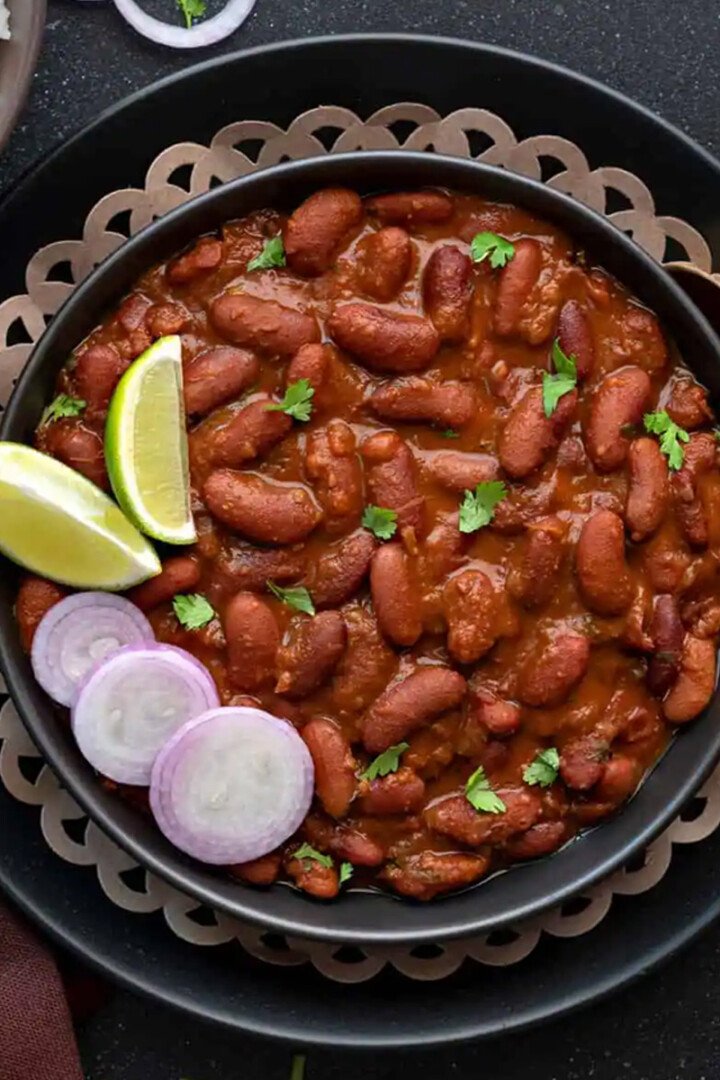 Kidney beans Recipe served in a plate