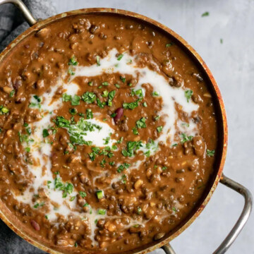 A recipe is served in a plate