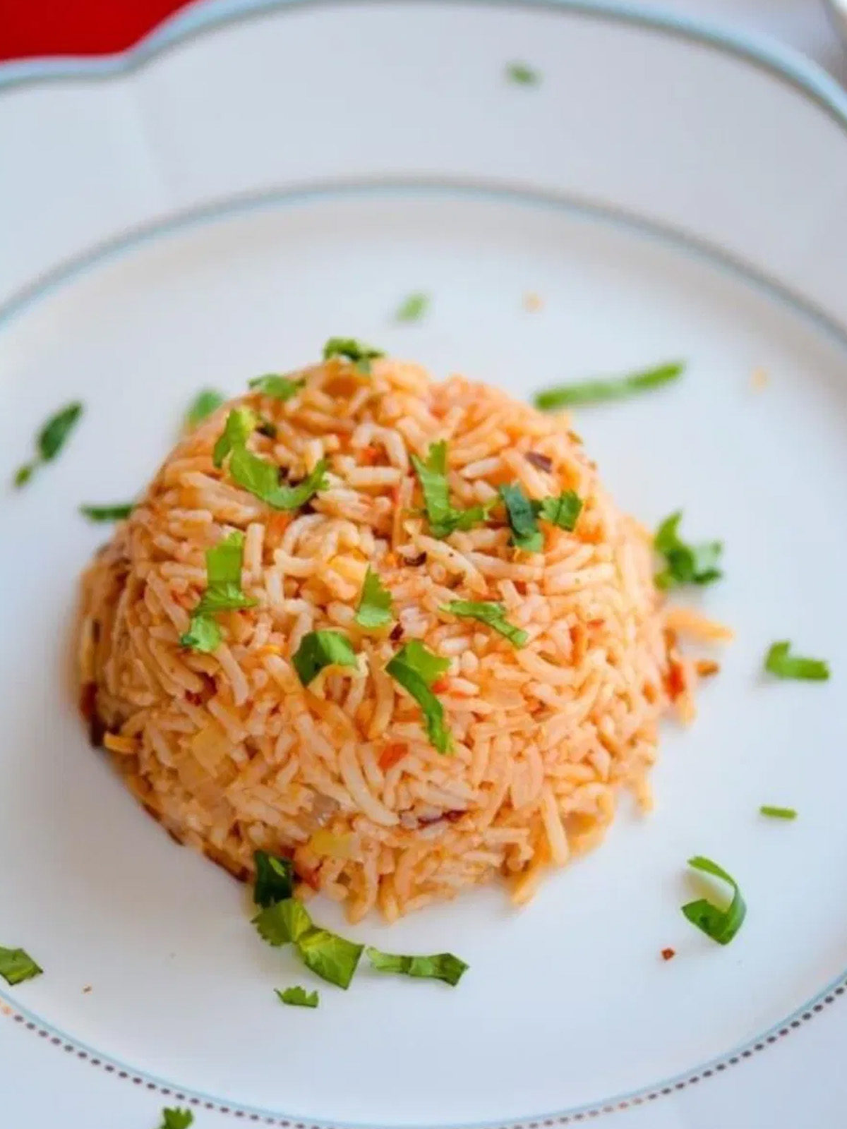 A dish is served in a Plate