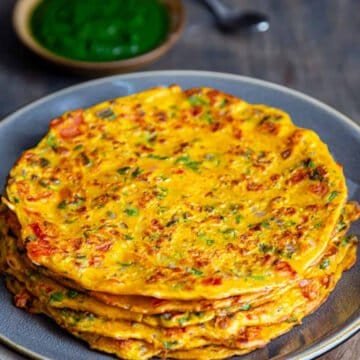 Multiple besan Cheela in a plate