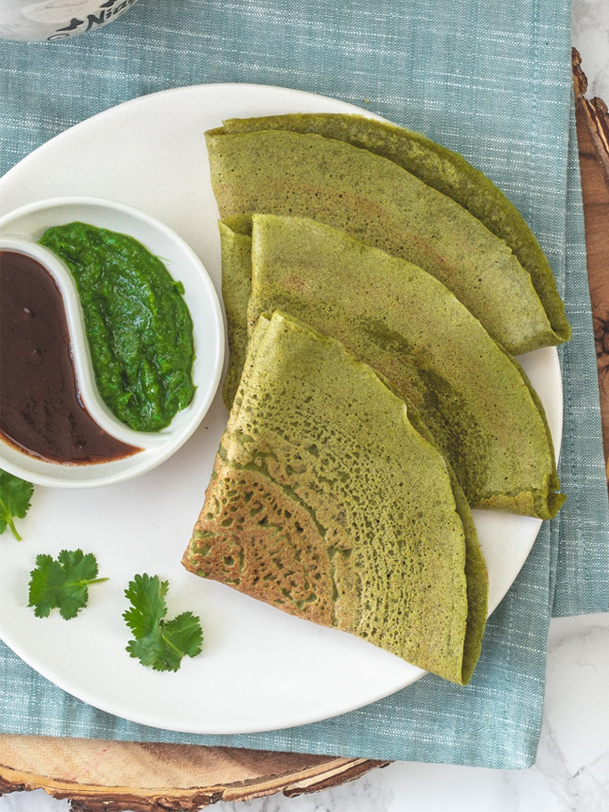 Moong Dal Cheela Recipe in a plate