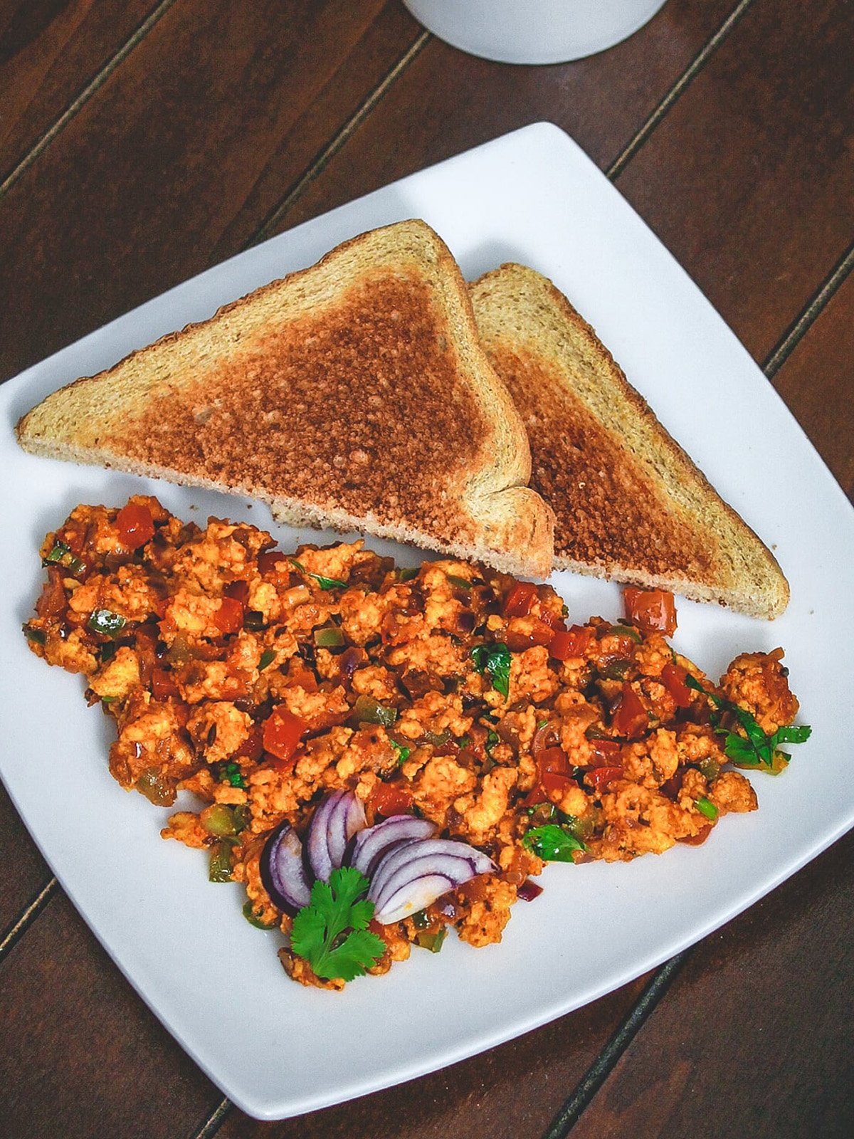 Paneer Bhurji With Toast