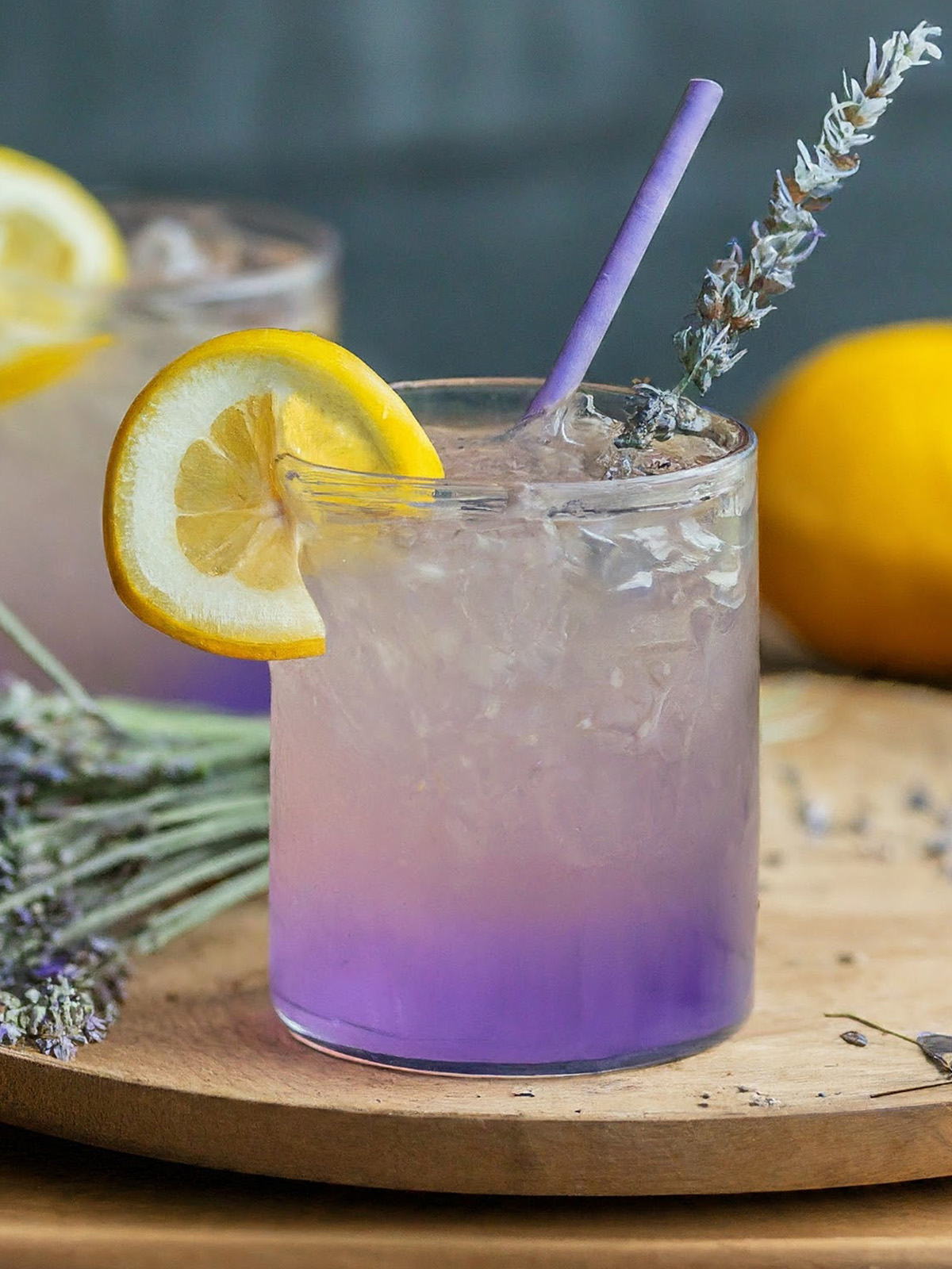 Drinks served in a glass with two straws