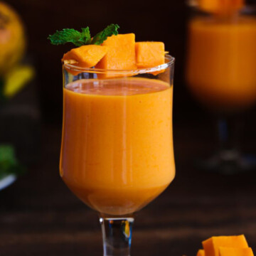 A recipe is served in a glass