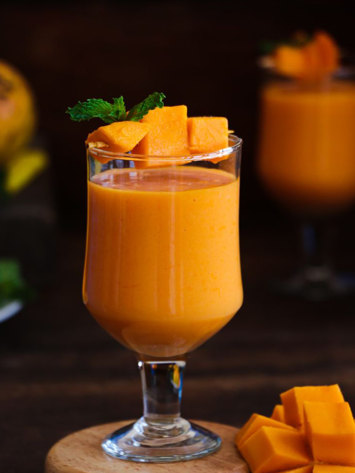 A recipe is served in a glass