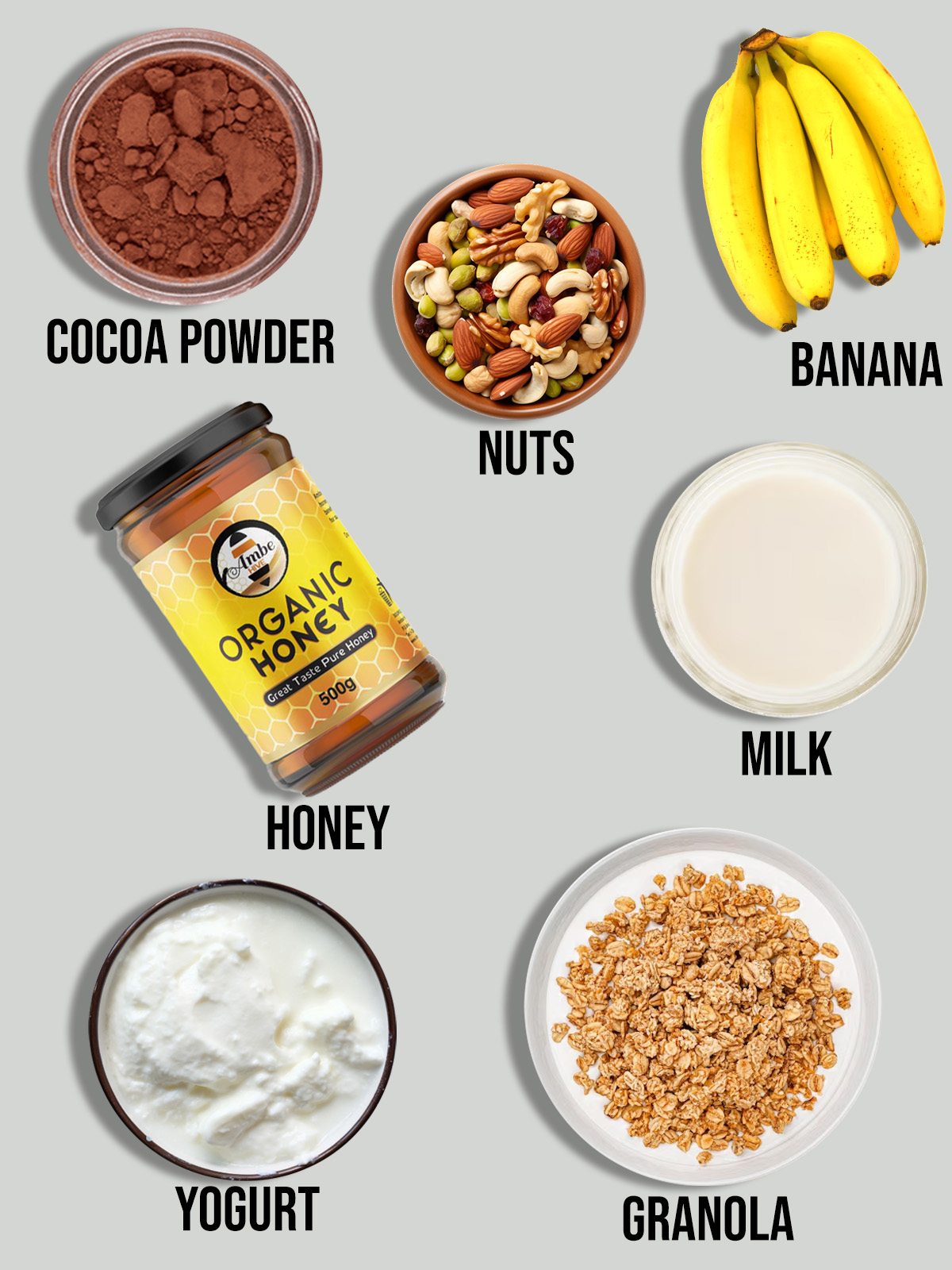 Chocolate Smoothie Bowl ingredients