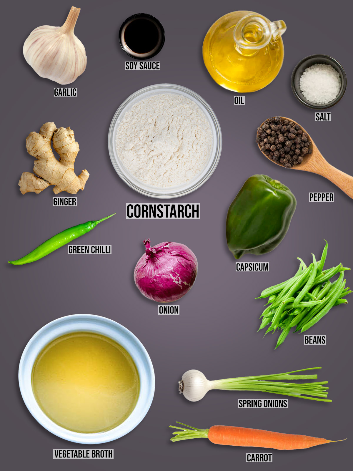 Veg Manchow Soup Ingredients